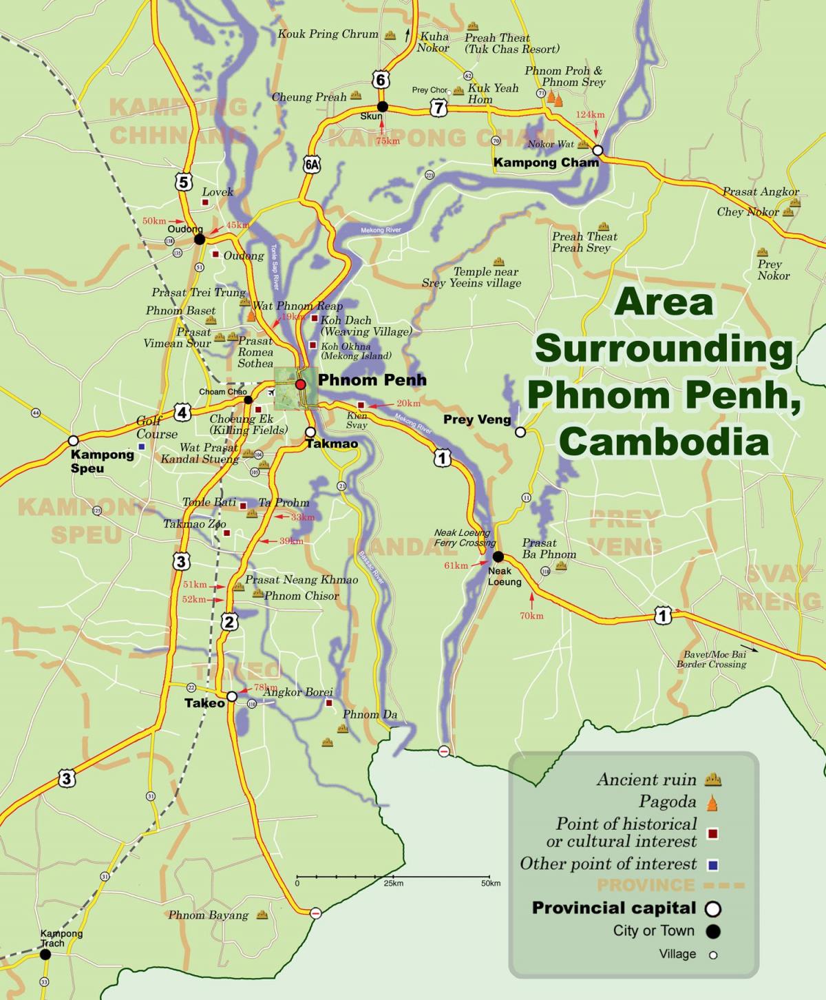 Térkép Kambodzsa, phnom penh