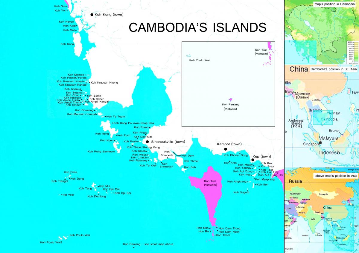 Térkép-szigetek Kambodzsa