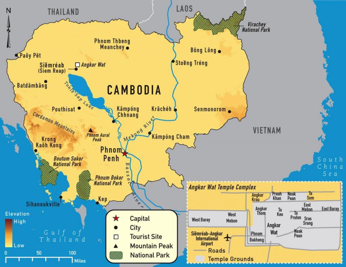 angkor térkép Kambodzsa