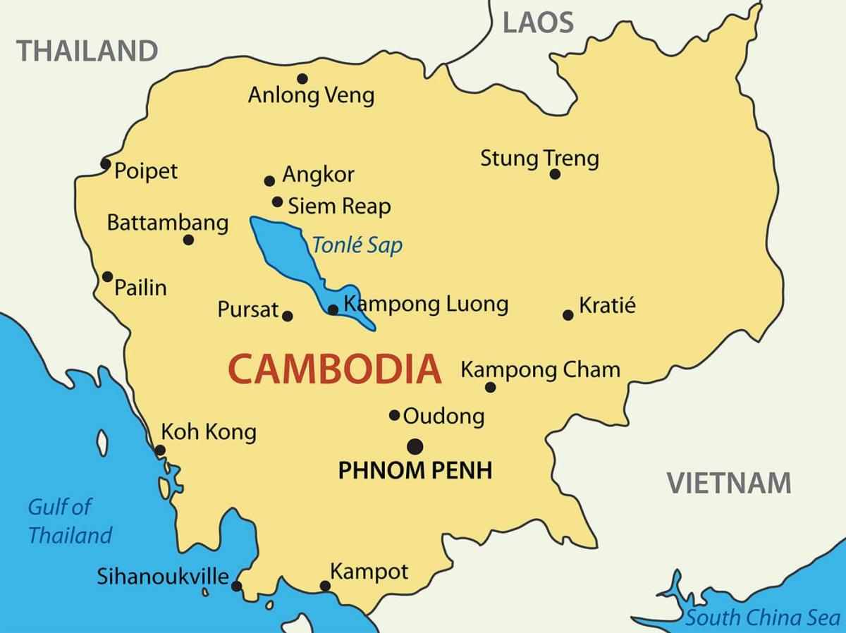 Kambodzsa városok térkép