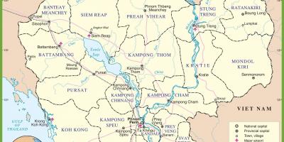 Térkép Kambodzsa politikai